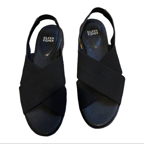 Eileen Fisher Shoes - Eileen Fisher Slingback Black Sandals 8